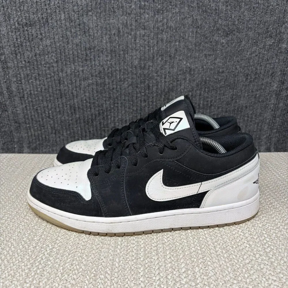 Nike Air Jordan 1 Low SE Diamond Shorts Black White Shoes Mens 11 DH6931-001